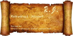Rekvényi József névjegykártya
